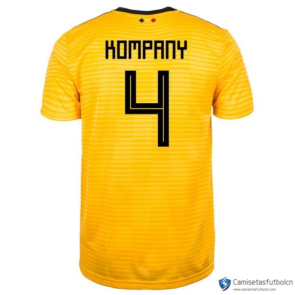 Camiseta Seleccion Belgica Segunda equipo Kompany 2018 Amarillo